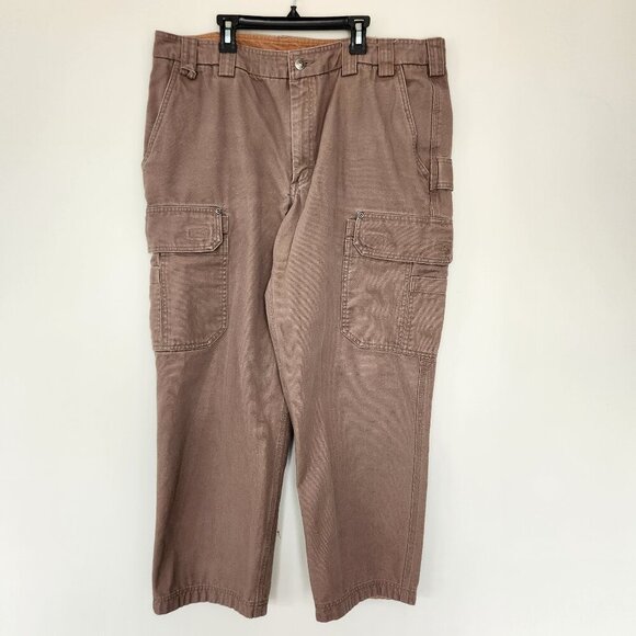 Duluth Trading Co Relaxed Fit Fire Hose Cargo Work Pants Size 40x30 Gray Brown - Picture 1 of 6